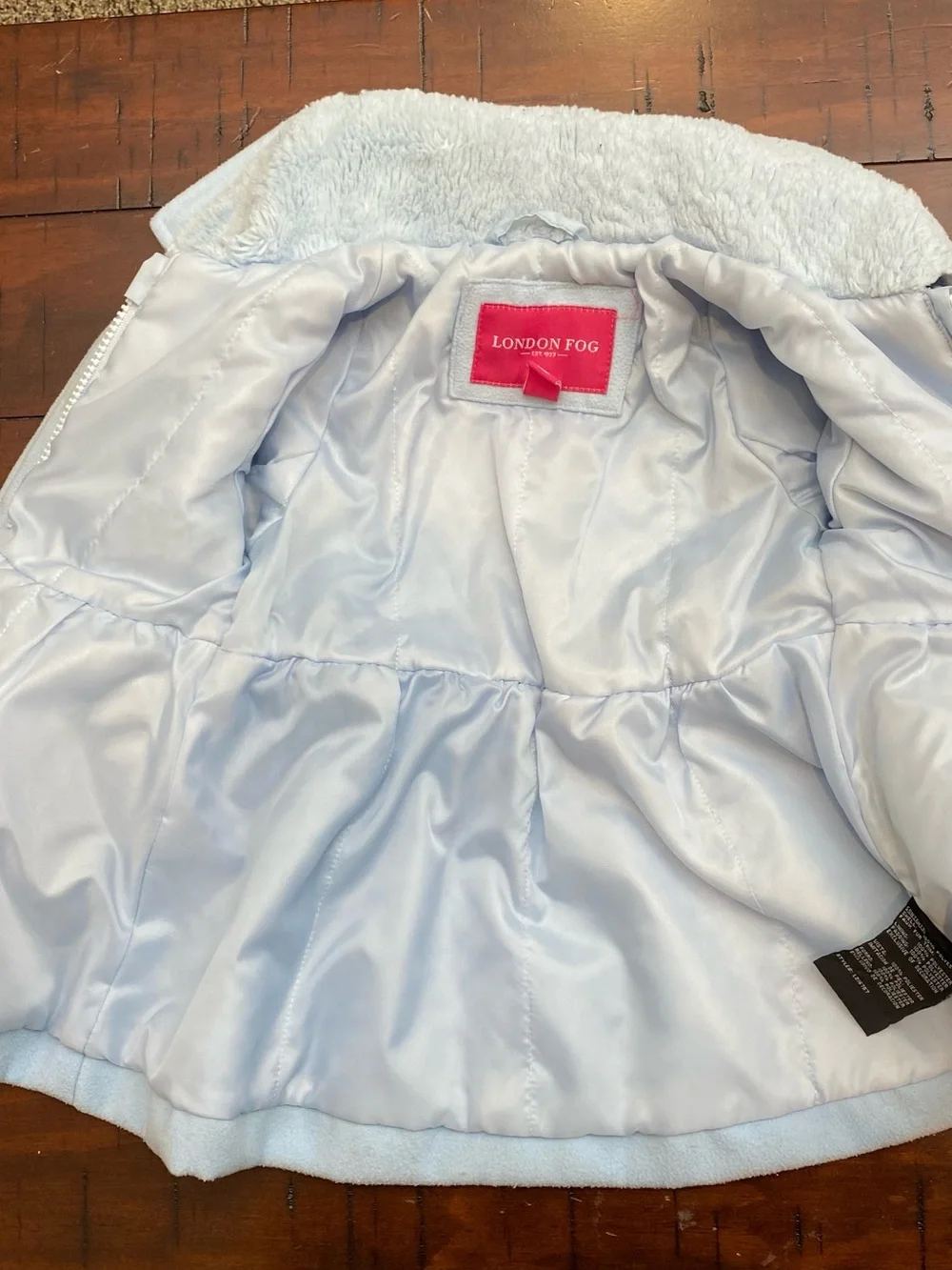 London Fog Toddler Girls Flared Peacoat Winter Jacket Light Blue 2T
